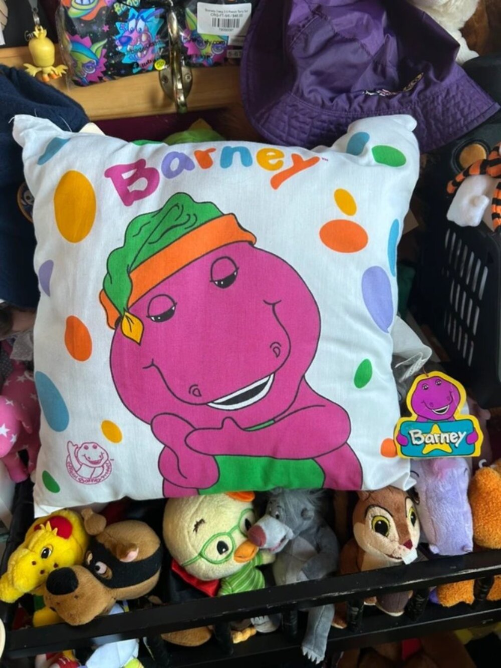 Vintage Barney & Friends Decorative Throw Pillow – New With Original Tags – Rare